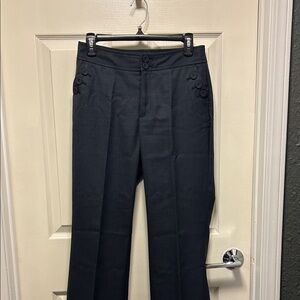 Stylish Black and Navy Trousers with Button Detail